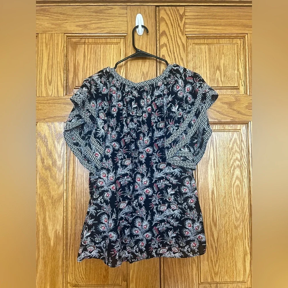 Joie - Black Floral Blouse - Picture 4 of 4